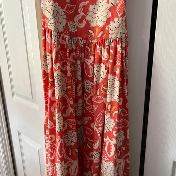 Zara Coral and Cream Floral Dress - Picture 6 of 13